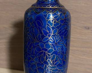 Blue And Gold Colored Cloissane Vase