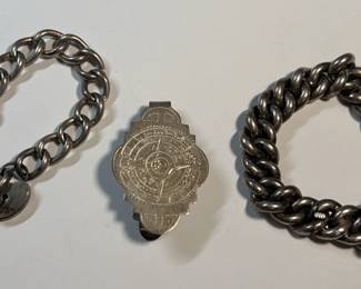 Sterling Silver Money Clip and Bracelets Unknown Material