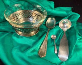Sterling Caddy Bowl, Alvin Sterling Fork More