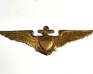 1917 WWI BBB Bronze and Gold Plated Naval Aviator Insignia Wings