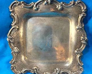Sterling Monogrammed Square Dish