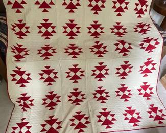 Handmade Touching stars or Ohio stars pattern Quilt