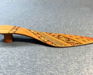 Micro Mosaic Wooden Shoe Victorian Letter Opener
