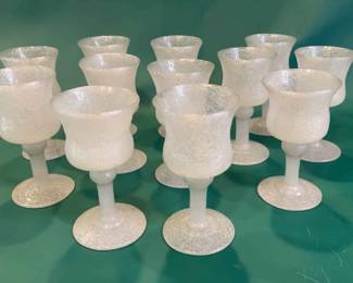 12 Murano Pulegoso Style Port Glasses
