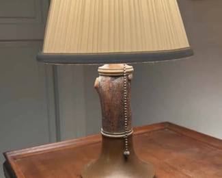 Brass And Log Lamp
