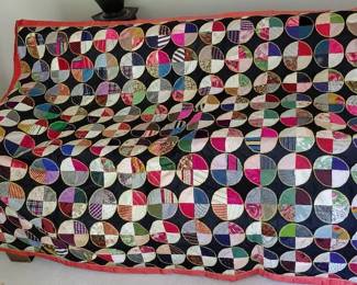 Handmade Snowball Crazy Quilt