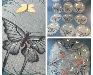 Yamato Hand Painted Anitique Silk Butterfly Pattern