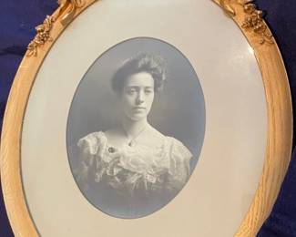 Antique Gilded Plaster Frame Portrait
