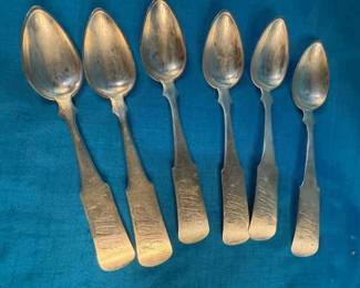 Ayers Beard Nickle Silver Monogramed Spoons