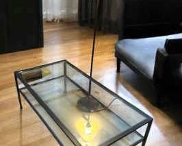 Metal Glass Top Table Metal Floor Lamp