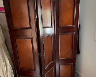 Tall Wooden Three Panel Screen