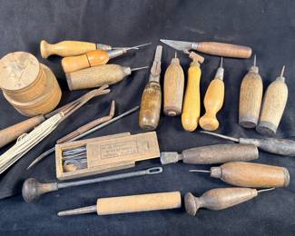 Antique Rug Hooking And Upholstery Tools