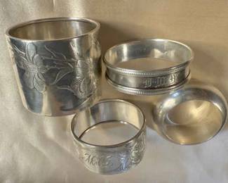 Sterling Monogrammed Napkin Rings