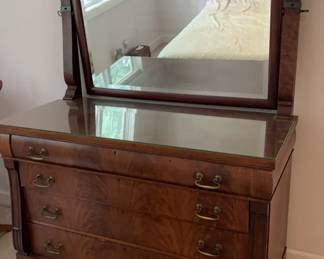 Flame Mahogany Dresser with Tilt Mirror