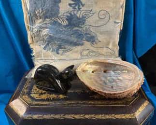 Asian Jewelry Box, Chinese Silk Five Claw Dragon Table Cloth  More