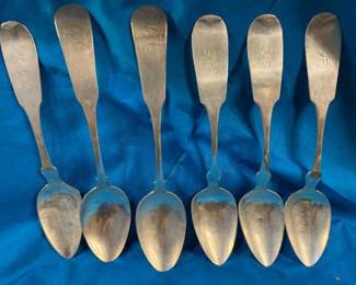 Monogramed Nickel Silver Serving Spoons