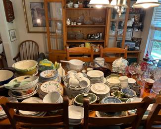Dinnerware and curio cabinet