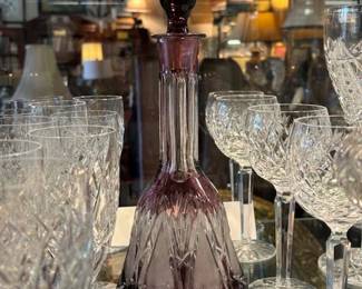 Cut to clear amethyst decanter
