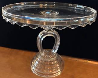 Early American Pattern Glass, Ohara horseshoe stem cake stand. 450. half price 225. circa 1880s