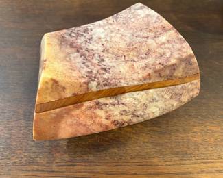 Susan Zalkind and Paul Hawkins carved stone box