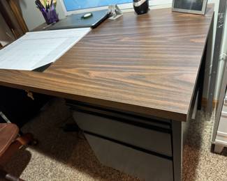 vintage metal & laminate top desk