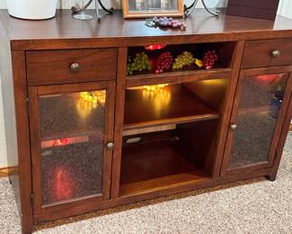 Cherry wood storage console