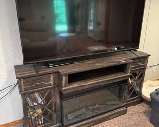 TV console with fireplace