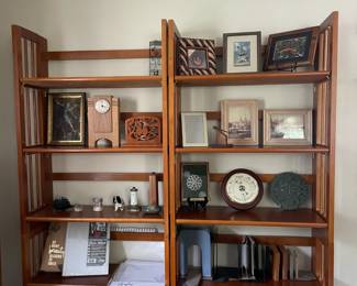 picture frames, artwork, photo album supplies, photo boxes, bookends, vintage wooden clock, nautical figurines