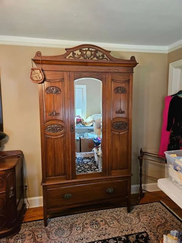 Walnut Wardrobe, Towel rack.