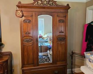 Walnut Wardrobe, Towel rack.