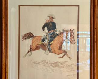 Vintage Frederic Remington "A Cavalry Officer" print $25