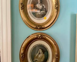 Oval framed portrait prints $25