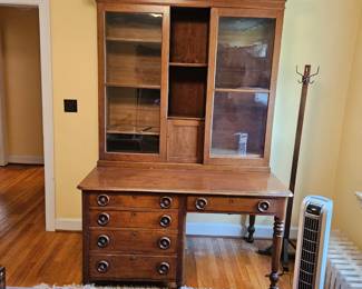 Walnut Plantation Desk, Hall Tree, Oriental Rug.