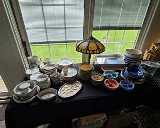 Bent Panel Lamp, Baby Dishes, Dinnerware.