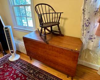 Drop leaf table $100, hoop back rocker $50