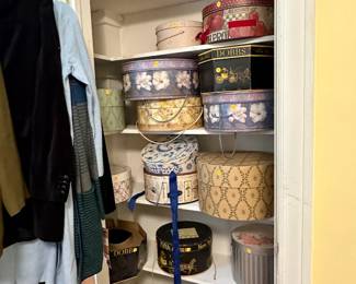 Vintage hat boxes, most $25