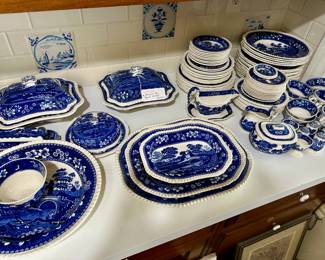 Set of over 60 pieces of Spode dinnerware with serving pieces $250 for set