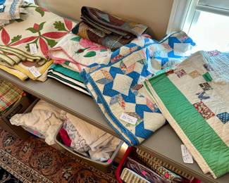 Handmade vintage quilts and toppers most $100-200