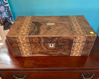 Burled Walnut writing box $100