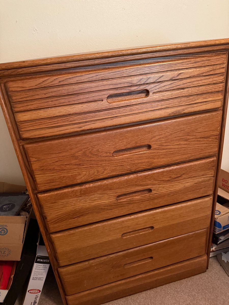 Mid-Century chest heavy wood great condition