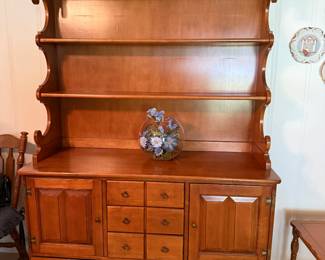 Colonial hutch, heavy wood, great storage and style