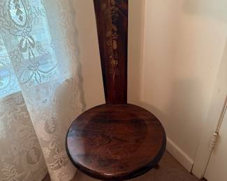 Unusual chair heavy wood