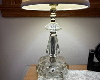 Glass Table Lamp Vintage 