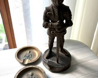 Antique  Cigarette Striker Lighter *Medieval Knight in Armor 