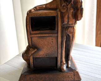 "Delivering the Mail"  Vintage Bank & Key - Mailman w/Dog * 