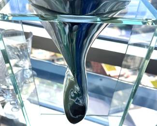 Lisa Mori – “Aluminum Twister” Metallic Glaze Sculptural Art Pottery