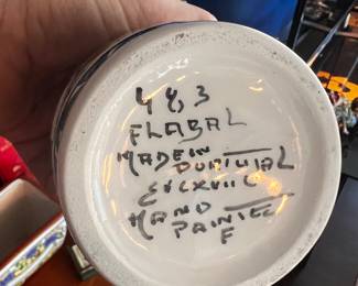 Hand made and hand painted limited edition Portugal ceramica Flabal