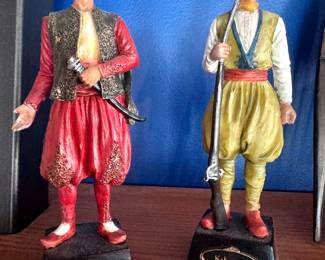 Set of 2 Hand-Painted Ottoman Figurines – Kapucubaşi & Kalyoncu Collectible Statues