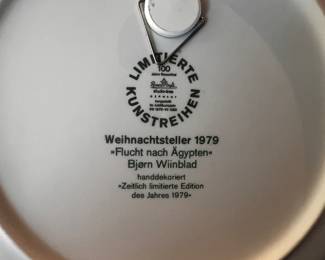 Rosenthal Bjorn Wiinblad Christmas plate 1979 The flight from Egypt