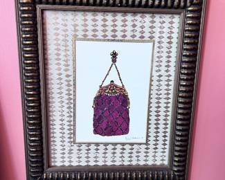 Z Gallerie Robert Grace Handbag Illustration Print – Framed in Ornate Border